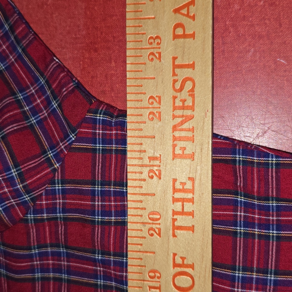 Vintage Wrangler Western Medium Red Plaid Pearl Snap Long Sleeve Shirt Size M - Picture 7 of 8